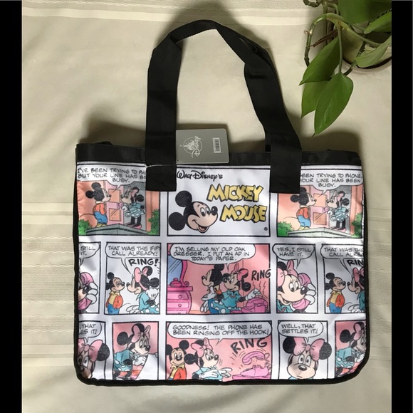 Disney Handbags - Disney Store MICKEY & MINNIE Comic Strip Tote Bag